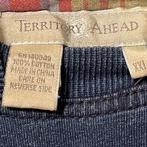 THE TERRITORY AHEAD LIGHTWEIGHT HOODED SWEATSHIRT DRAW STRING XXL 100%COTTON